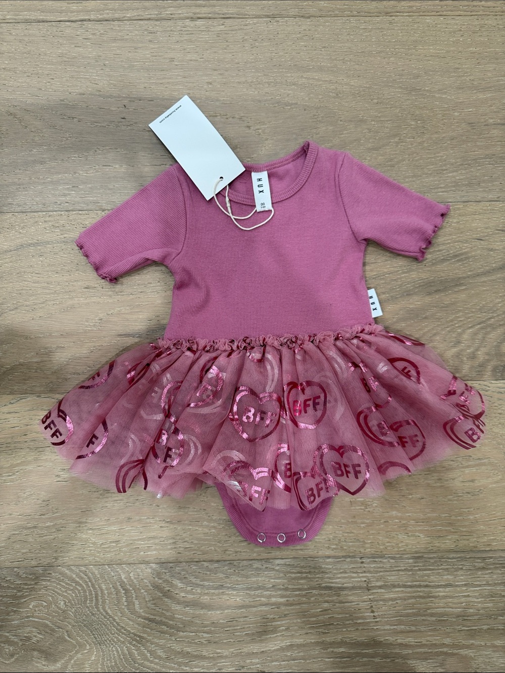 Huxbaby Pink BFF Tulle Tutu Bodysuit